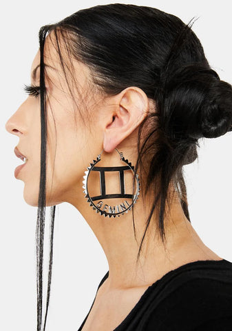 Reppin' Gemini Hoop Earrings