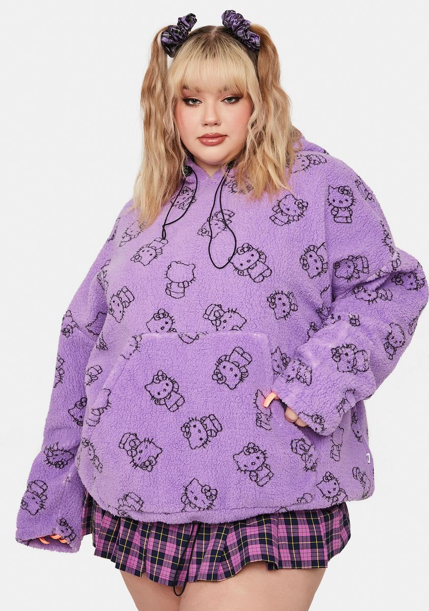 Purple Plus Hello Kitty Printed Fleece Hoodie