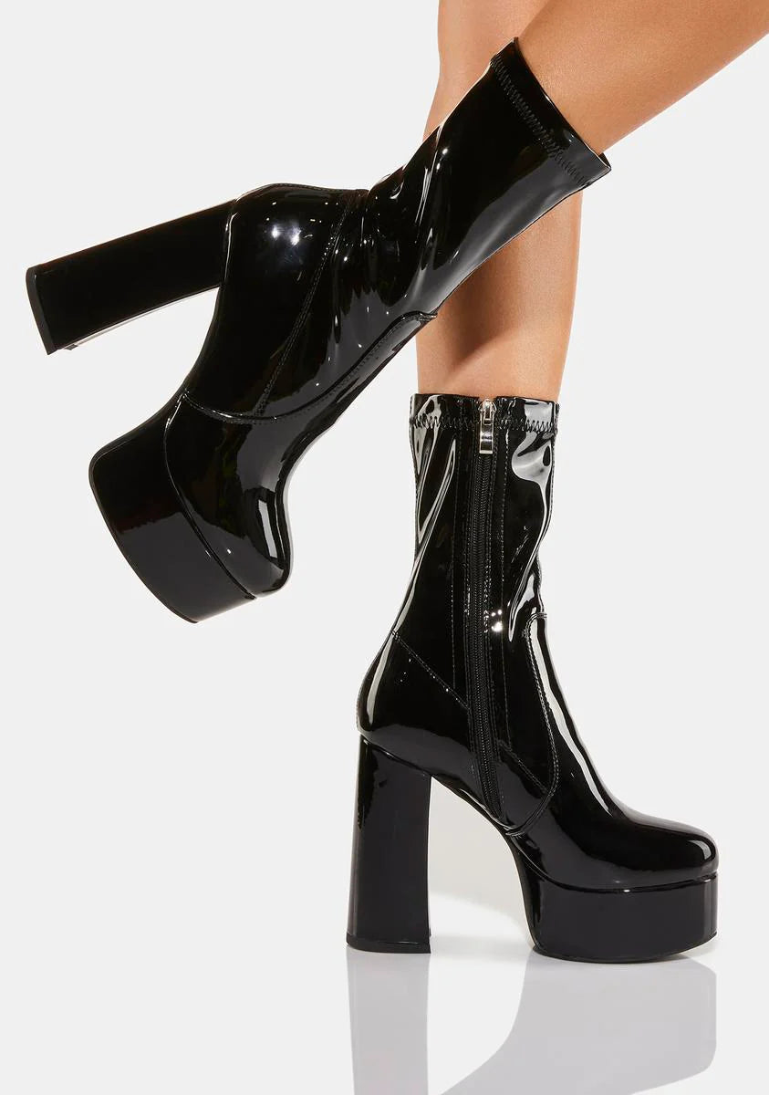 Teresa Patent Platform Boots