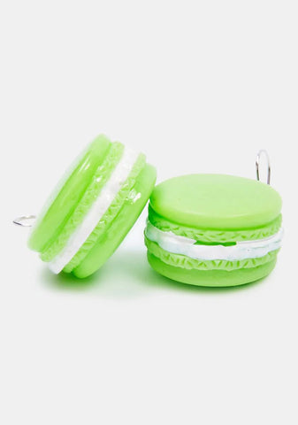 Pistachio Take A Bite Macaron Earrings