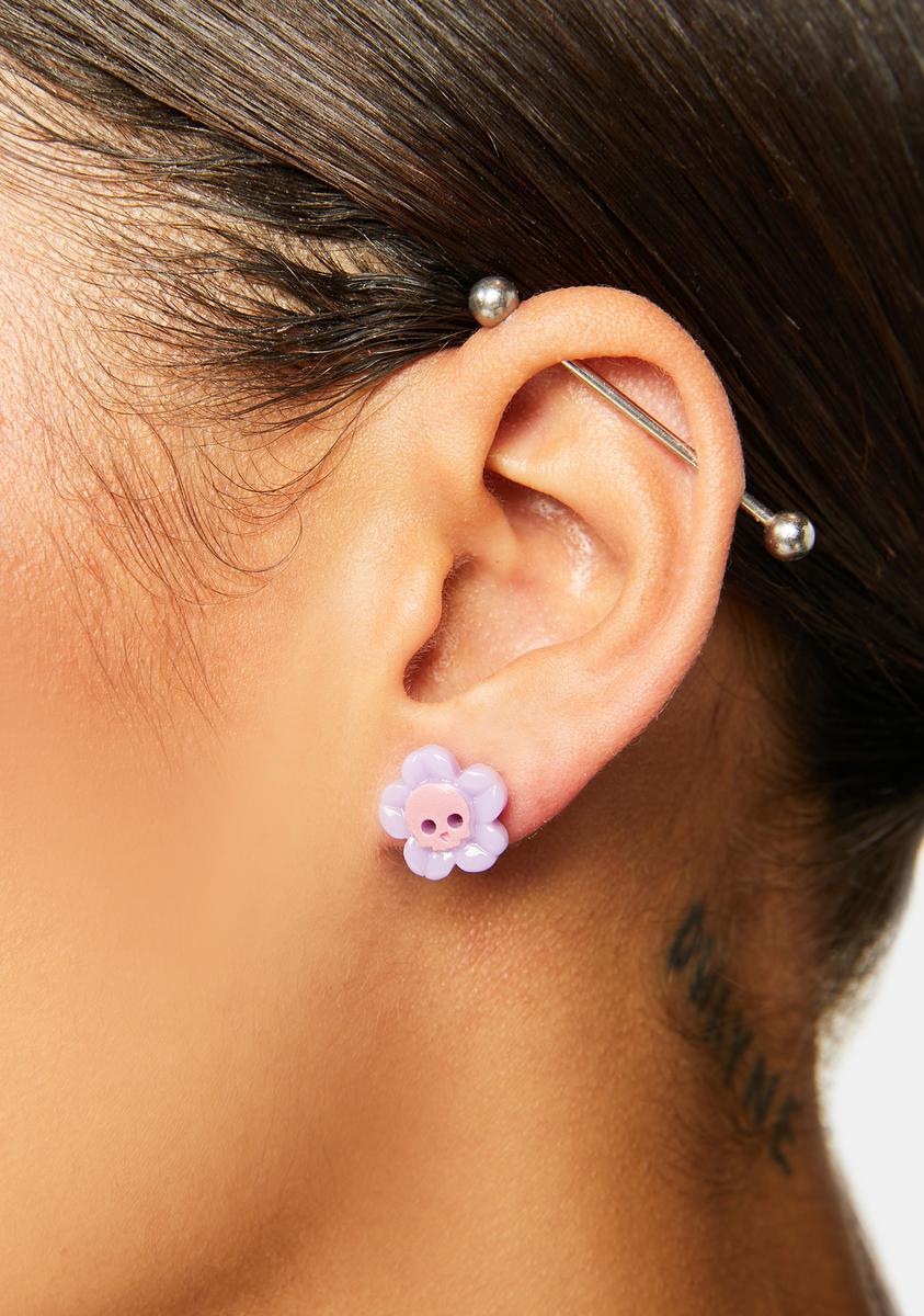 Dead Flowers Stud Earrings