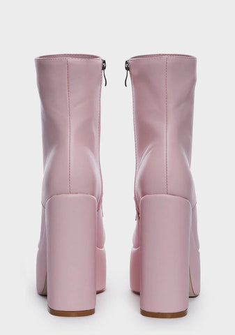 Pink Adelyn Platform Boots