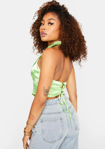 On Your Radar Satin Corset Top