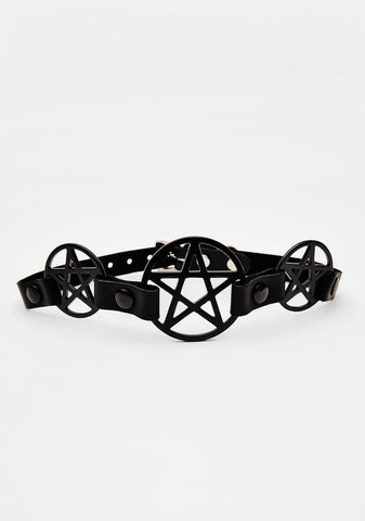 Black O-Ring Pentagram Choker