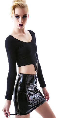 Slick PVC Zipper Skirt