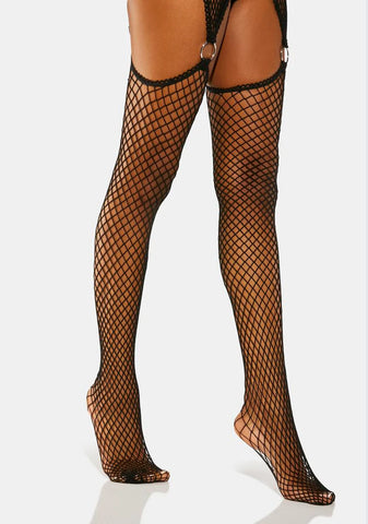 Wicked Heart Fishnet Tights
