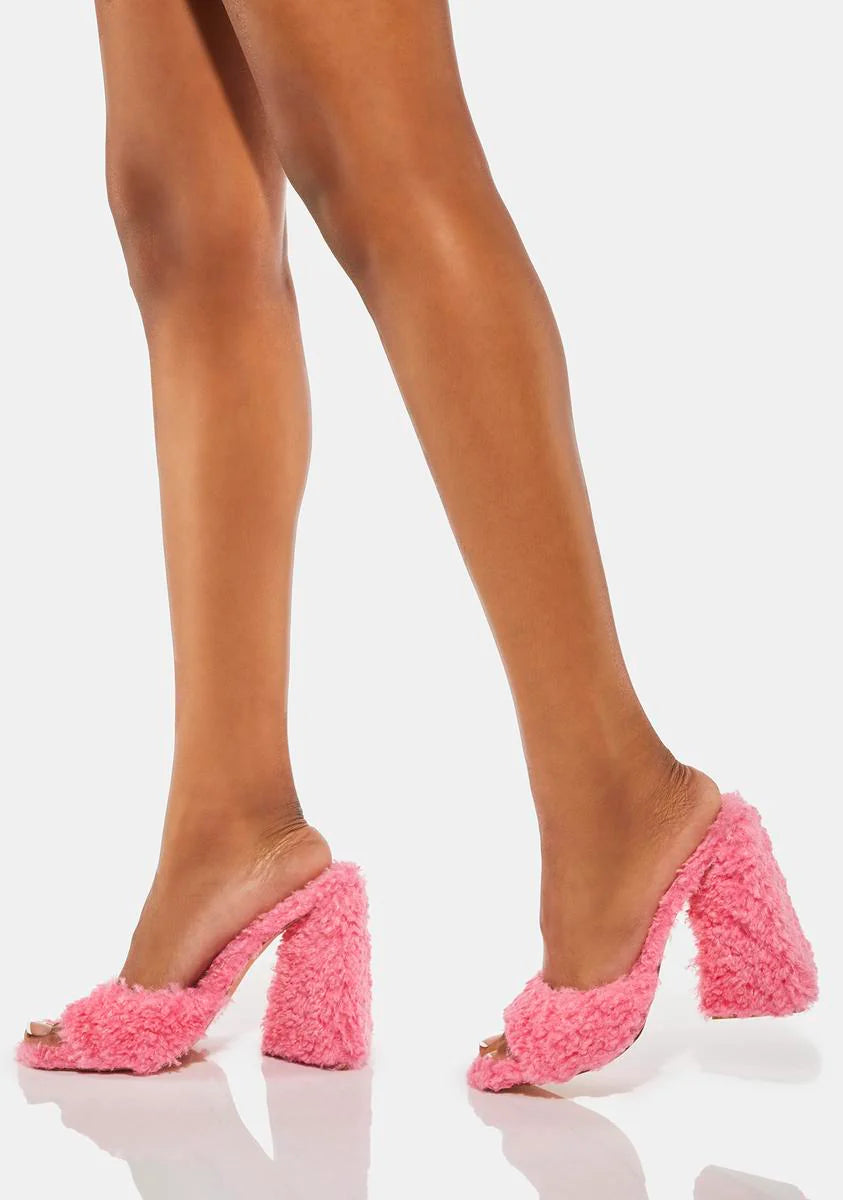 Pink Chandlar Fluffy Heels