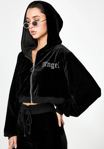 Angel Diamante Velour Jacket