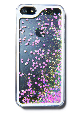 Falling Hearts Glitterfalls iPhone Case