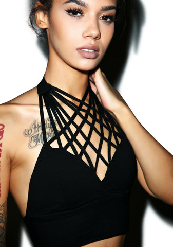 Tangled Web Crop Top - White