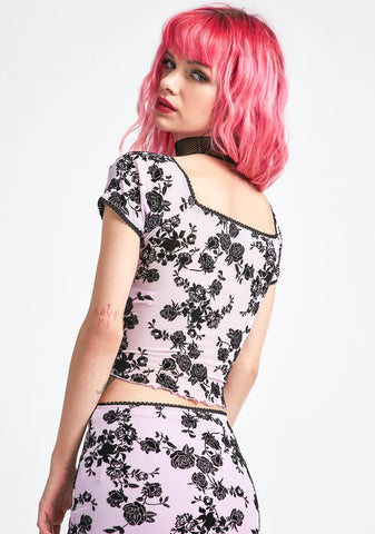 Royal Angst Velvet Crop Top