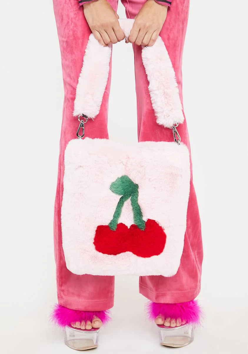 Cherry Faux Fur Bag