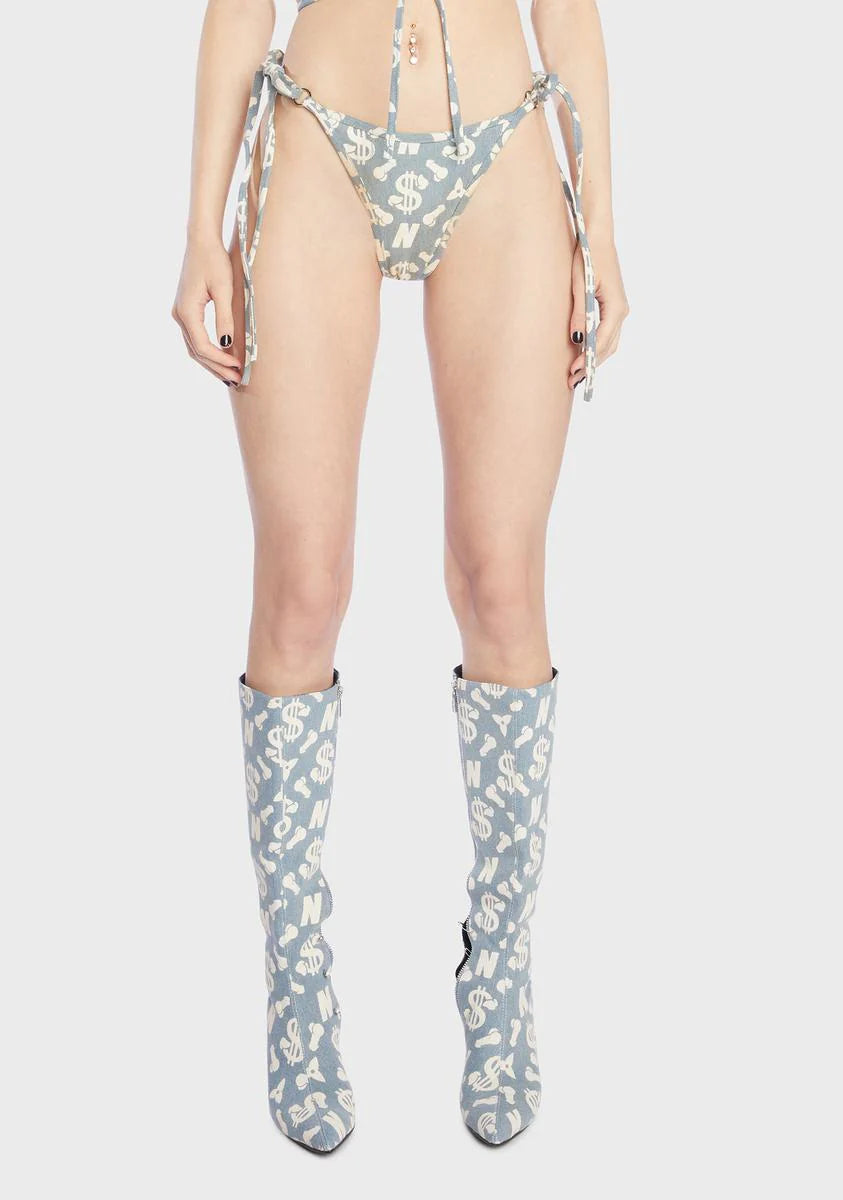 Monogram Denim Thong