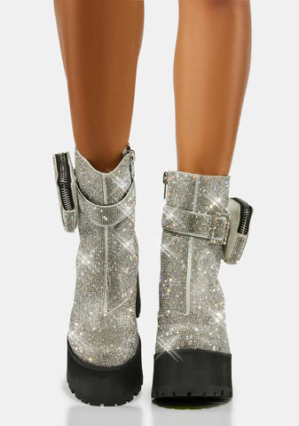 At The Top Rhinestone Ankle Boots