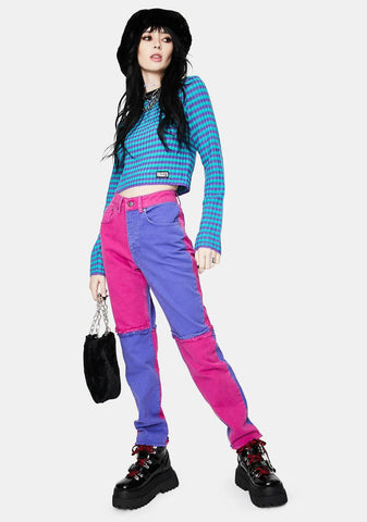 Purple Equilibrium Quarter Panel Jeans