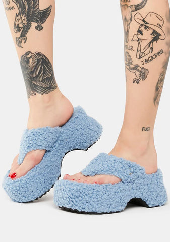 Blue Motor Flip Flops