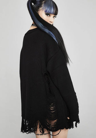 Eternally Lifeless Distressed Sweater