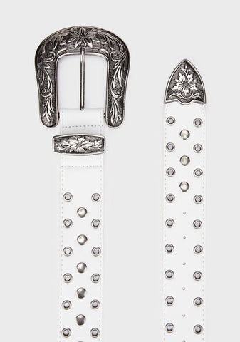 Cavern Crazy Fringe Belt - White