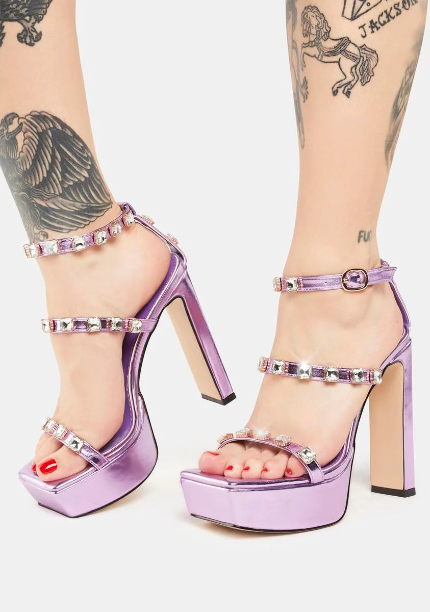 Purple Amara Platform Heels