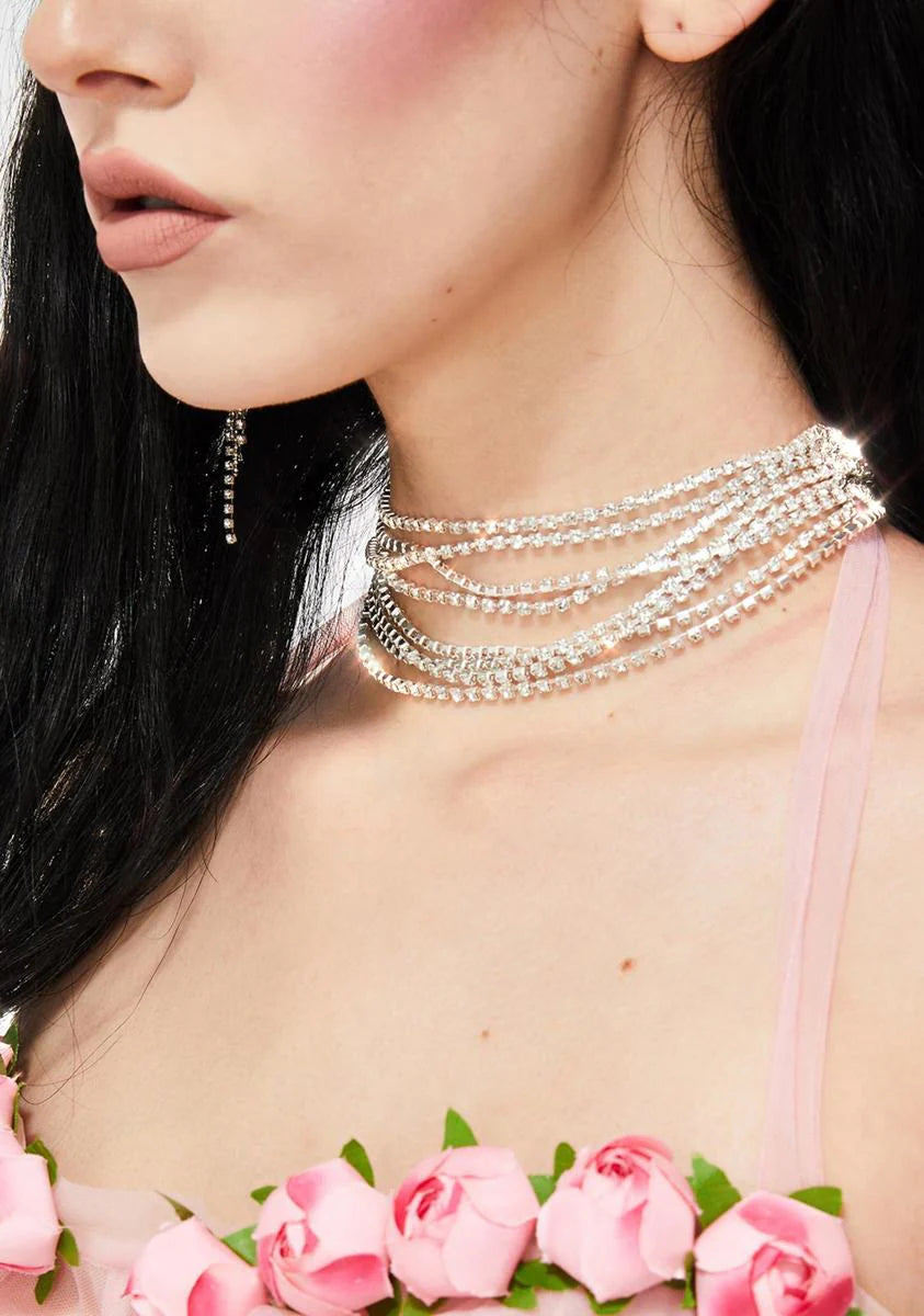 Right By Your Side Rhinestone Choker