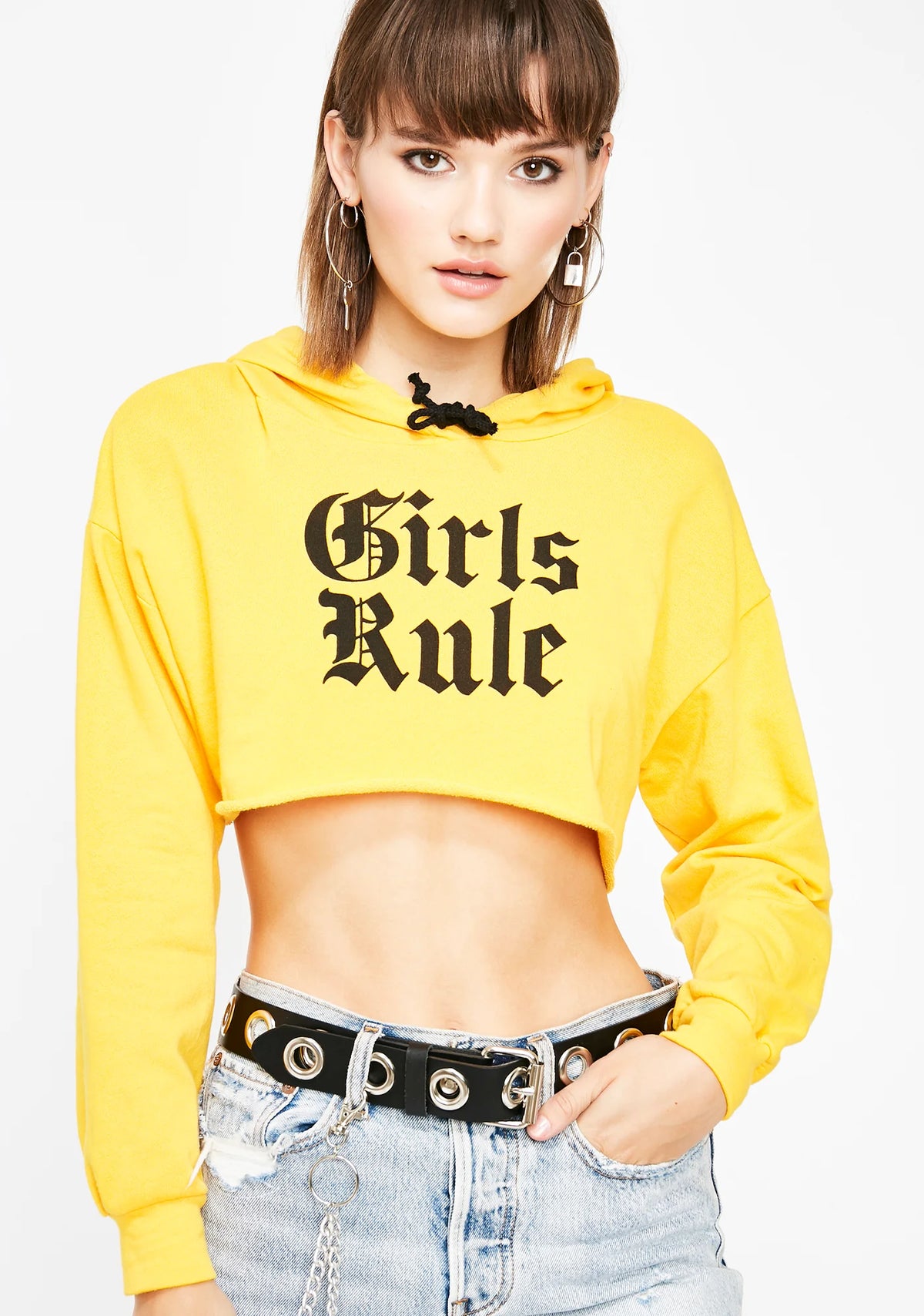 Runnin' The World Cropped Hoodie