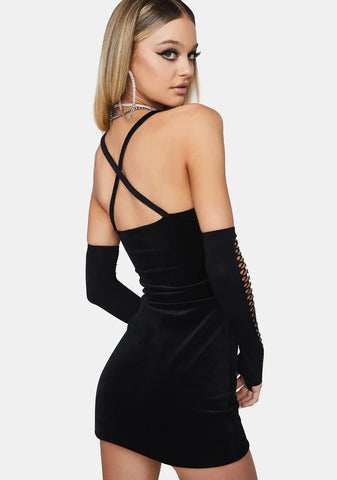 Big Bling Velour Strap Dress