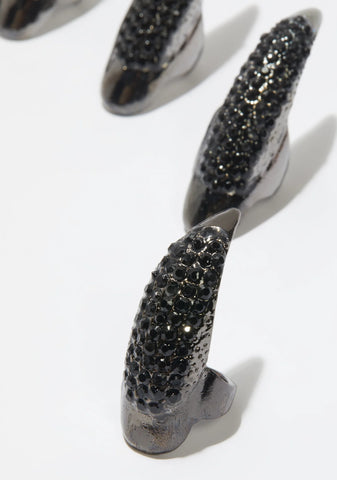 Panther Paw Nail Ring Set