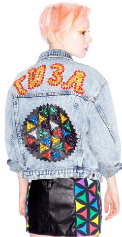x Giza Geometric Denim Jacket