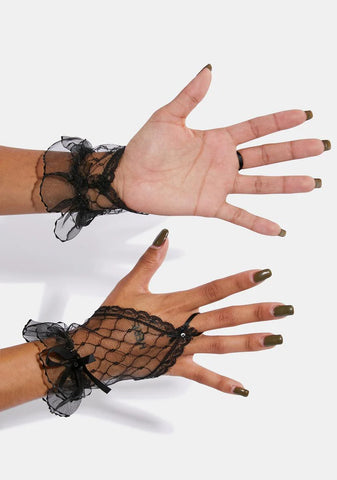 Midnight Make A Wish Sheer Gloves