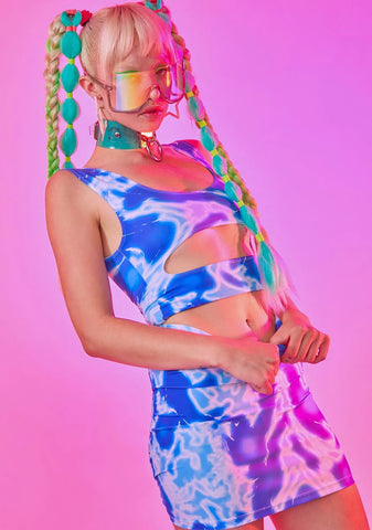 Blue Waves Crop Tank