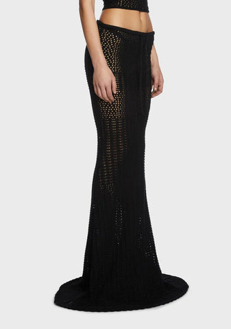 Night Radiance Crochet Maxi Skirt