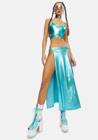 Journey To Atlantis Wrap Crop Top