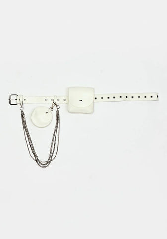White Hoop Belt Bag