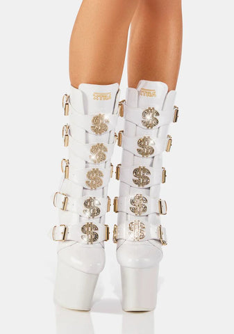 White VIP Platform Boots