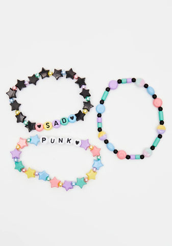 Sad Girl Summer Beaded Bracelet Set