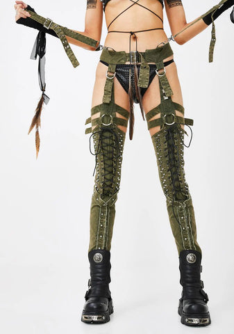 Lace-Up Suspender Chaps