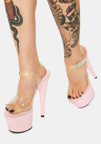 Time After Time Platform Glitter Heels