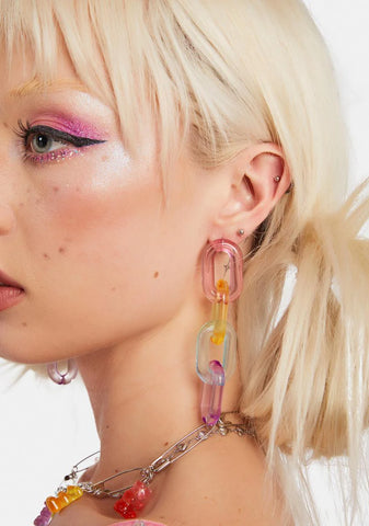 Rainbow Dancer Chain Link Earrings
