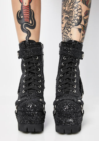 Never Turn Down Glitter Harness Boots