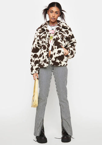 I'm Alive Faux Fur Bomber Jacket