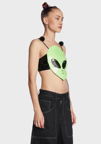 Come In Peace Alien Bra Top