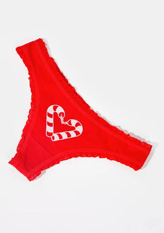 Red Christmas And Chill Thong