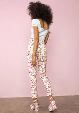 On A Whim Mushroom Print Jeans