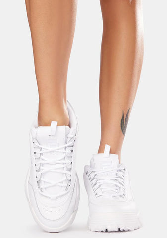 Triple White Disruptor II Premium Sneakers