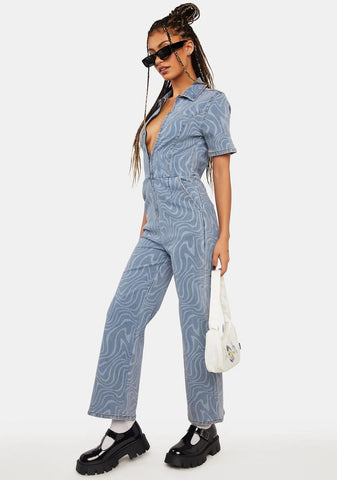 Denim Swirl Jumpsuit
