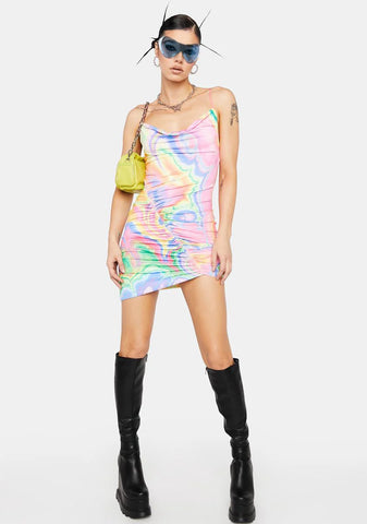 Abstract Marble Palmetto Mini Dress