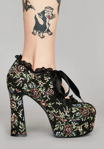 Nocturnal Garden Platform Mary Janes