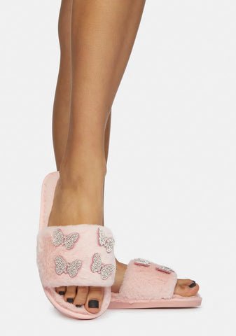 Baby Hit The Streets Butterfly Fuzzy Slides