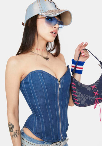 Cobalt Caught Off Guard Corset Top