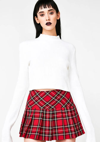 Pleated Bloody Plaid Skirt